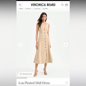 Veronica Beard Lou dress size 2 NWT Damage $698 Elegant Beige Sleeveless Dress